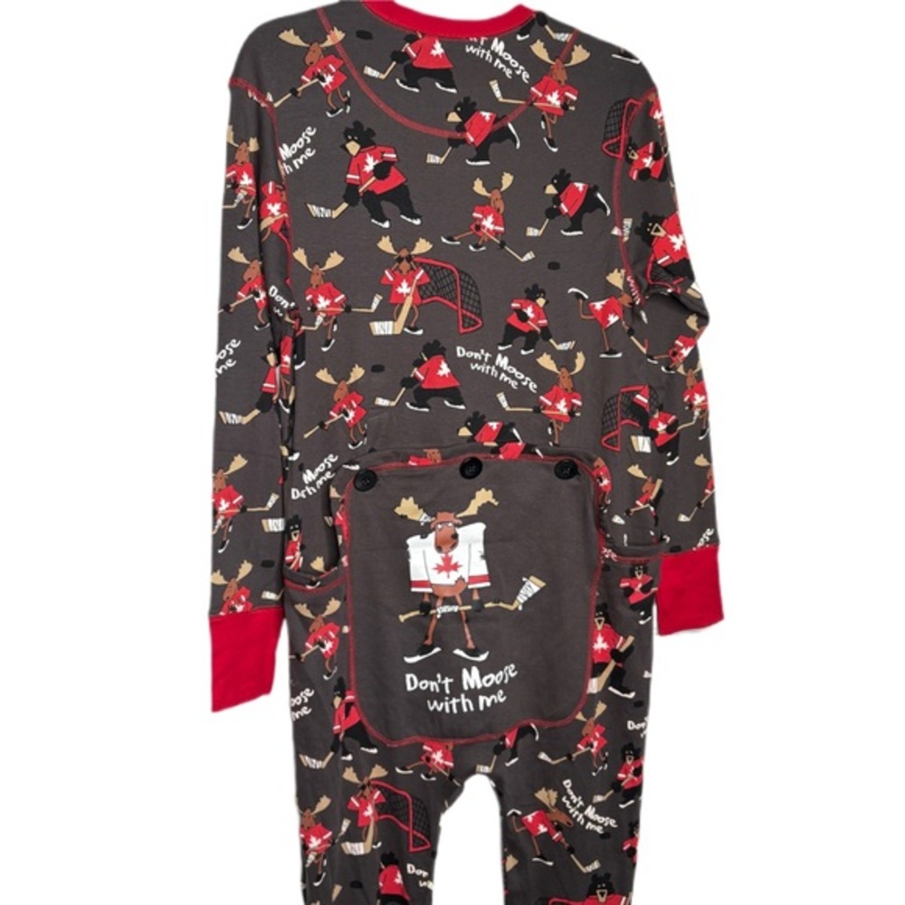 Don’t Moose with me Lazy One Moose and Bear Hockey Pajama Onesie